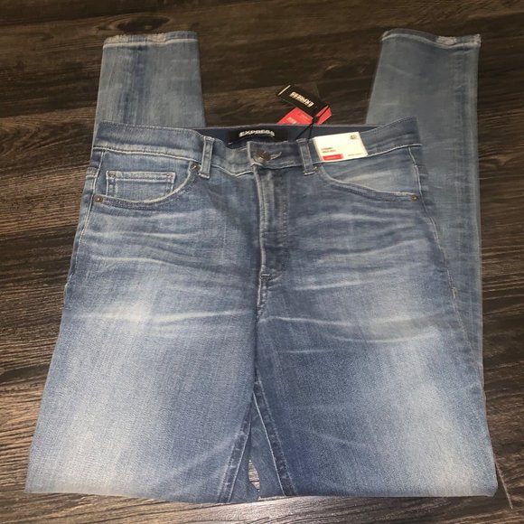 NWT! Express High Rise Denim Perfect Legging Stretch plus Size 4R - Picture 2 of 3